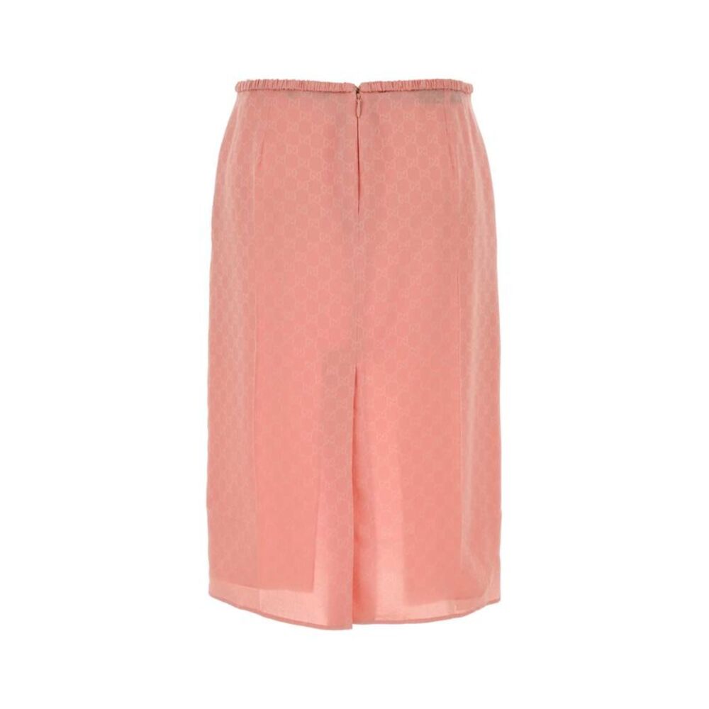 Gucci Women Pink Gg Silk Skirt - Picture 2 of 2